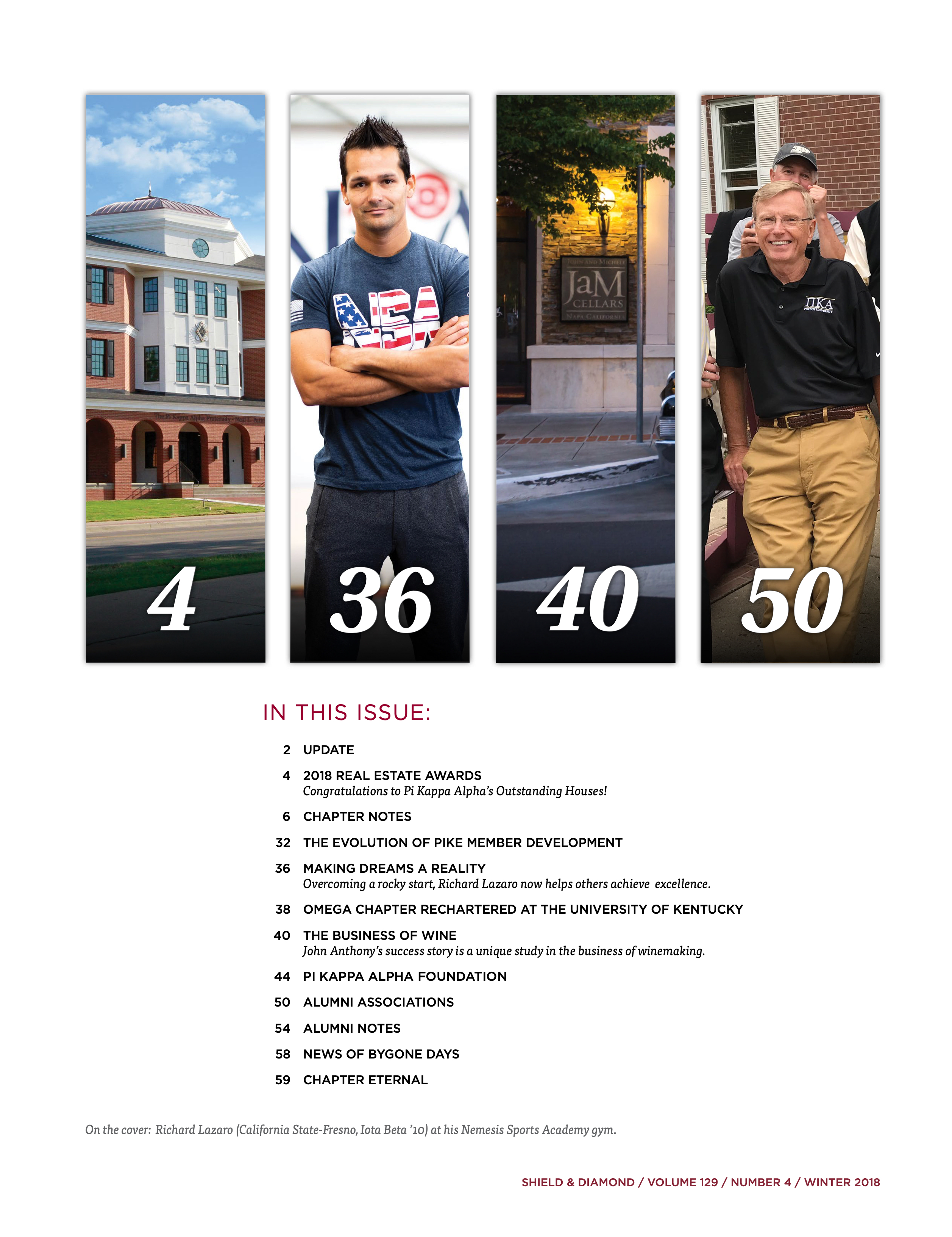 Shield & Diamond, Vol. 129, No. 4, Table of Contents